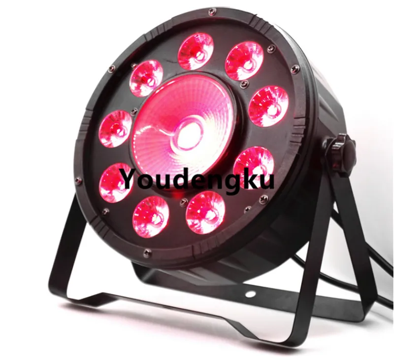 4 peças RGB 3IN1 cor de mistura 9 + 1 LED Par pode iluminar barata plana par luz RGB