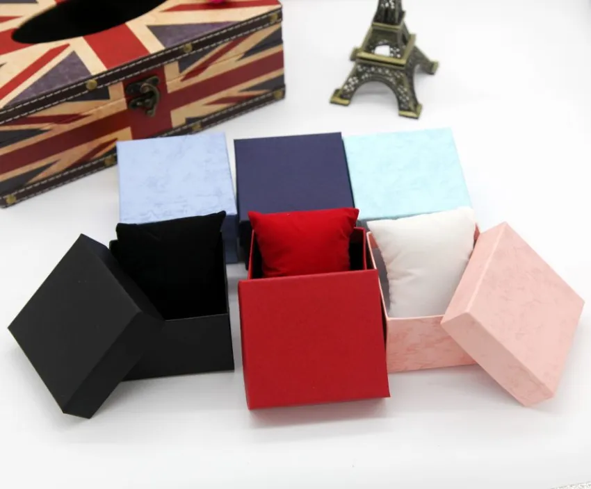 2018 Hot Sale Contracted stripe watch box pillow bag watch box packaging cardboard production bracelet Gift box