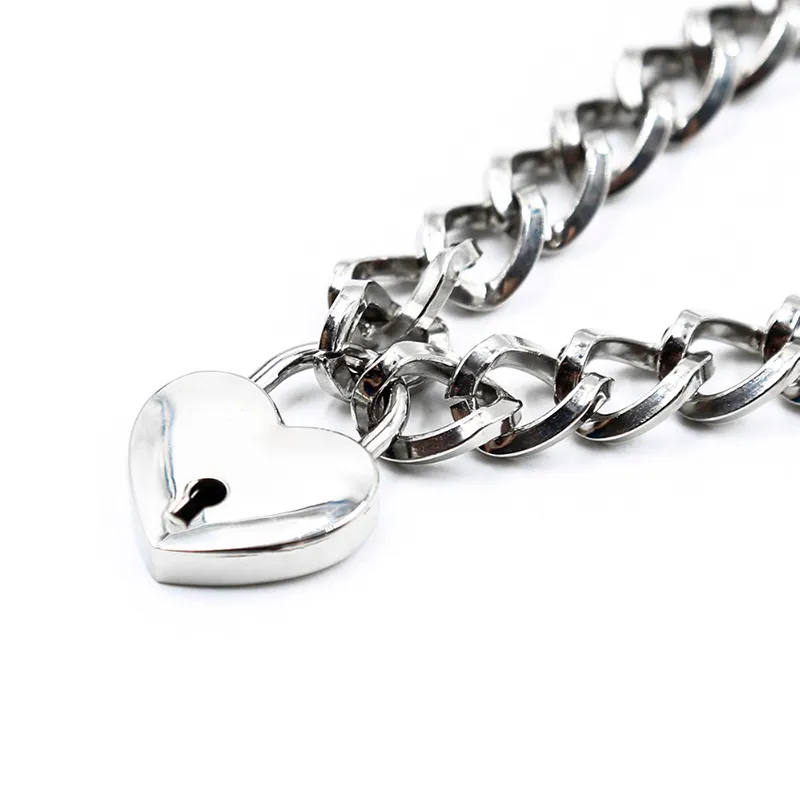 Ladies Stainless Steel Slave Collar with lock fetish Bondage Restraints Sex Toys for women Couples sex games