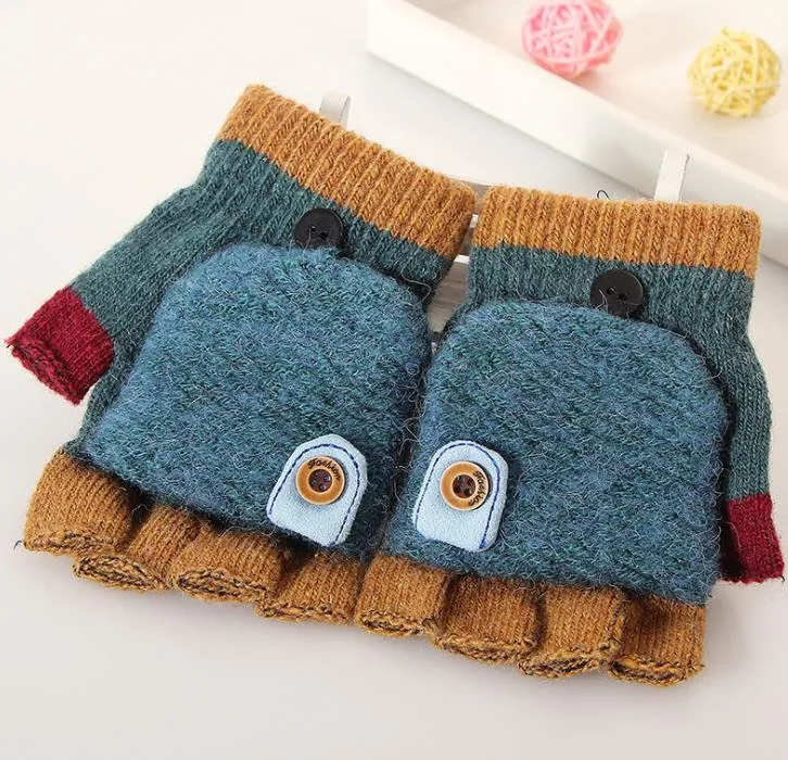 Kids039S Cartoon Winter Darm Gloves Choilers Girls Boys Kids Keytting Gloves patchwork mittens مختلف الألوان 3171982