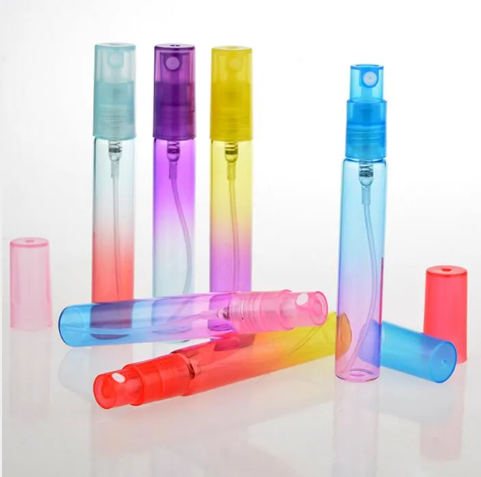 New 5ml 8ml Mini Portable Colorful Glass Perfume Bottle With Atomizer Empty Cosmetic Containers For Travel