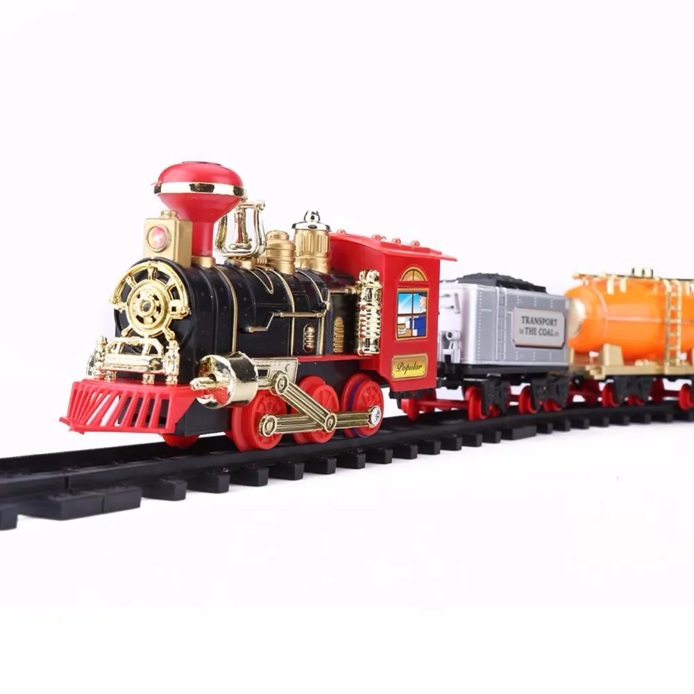 Train Jouet pour Enfants - Modèle à Vapeur avec Fumée, Sons