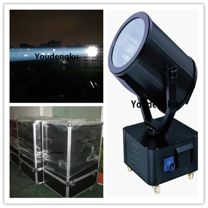 Gratis verzending 5000W Super Power Xenon Lamp Tracker Light Outdoor Search Sky Beam Light with Flightcase