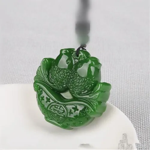 Moss in Snow Natural Ice Jadeite Jade Chinese「Ping An Kou」Pendant Neck –  BlueDail