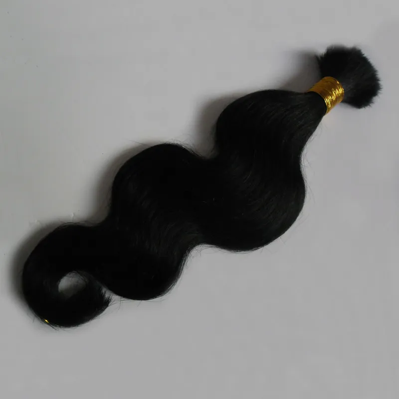 Hot sale grade 8a unprocessed brazilian hair body wave human hair bulk for braiding 100g natural black hair