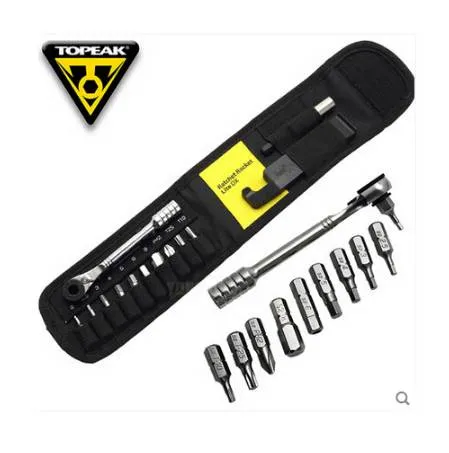 Topeak TT2524 Ratchet Rocket Lite DX Chiave esagonale Torx per bicicletta 15 in 1 Kit di attrezzi Strumenti di riparazione per ciclismo Set di mini attrezzi per bici portatile