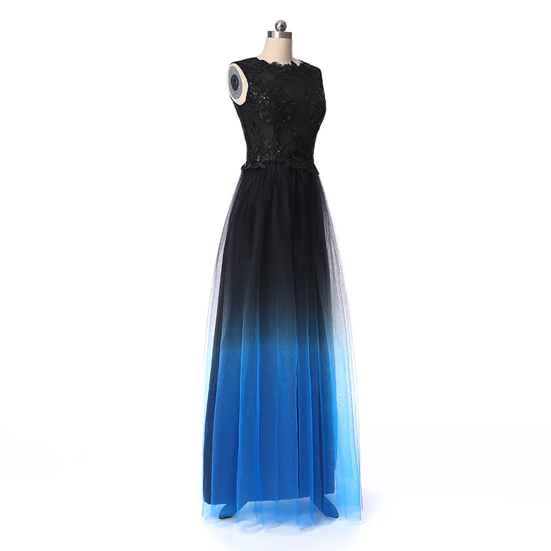 2019 New Sexy Long Gradient Evening Prom Dresses Chiffon A Line Beaded Plus Size Floor Length Ombre Formal Party Gown QC1245 From 63 08 DHgate