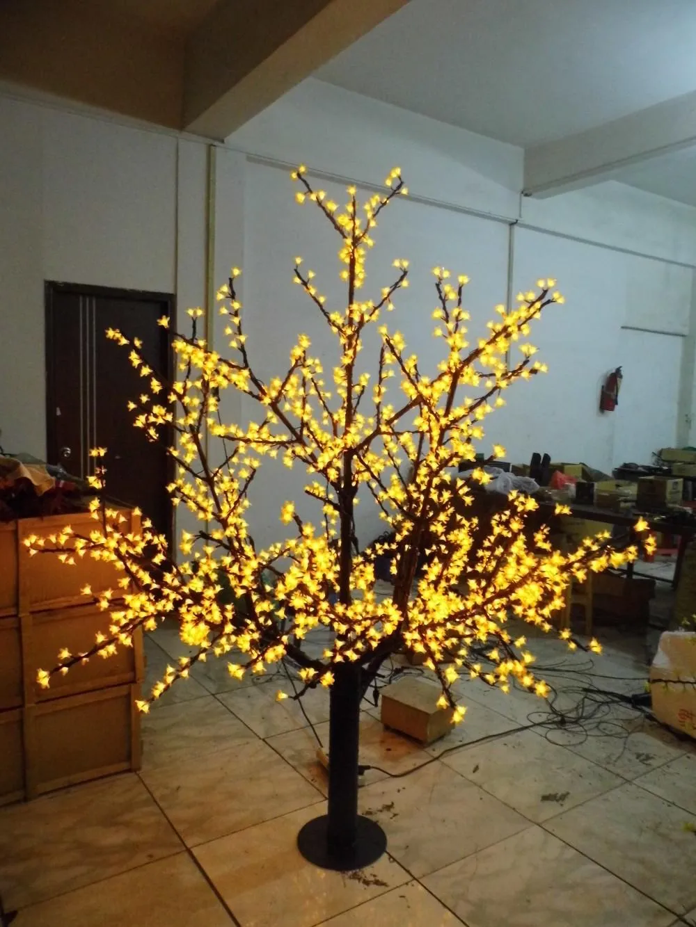 Extérieur LED Artificielle Fleur De Cerisier Arbre Lumière Arbre De Noël Lampe 1248pcs LED 6ft 1 8M Hauteur 110VAC 220VAC Rainproof Drop277n