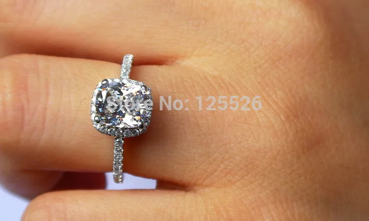 choucong Classy Brillian 3.0 Ct White Diamonique Cz 925 فضة خاتم الزواج Sz 5-11 الحرة الشحن