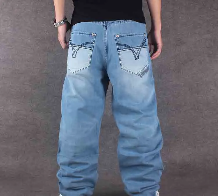 Tide brand men's hip-hop jeans HIPHOP clothing casual loose trousers plus fertilizer plus size Men's Jeans Definitely disco dance pants
