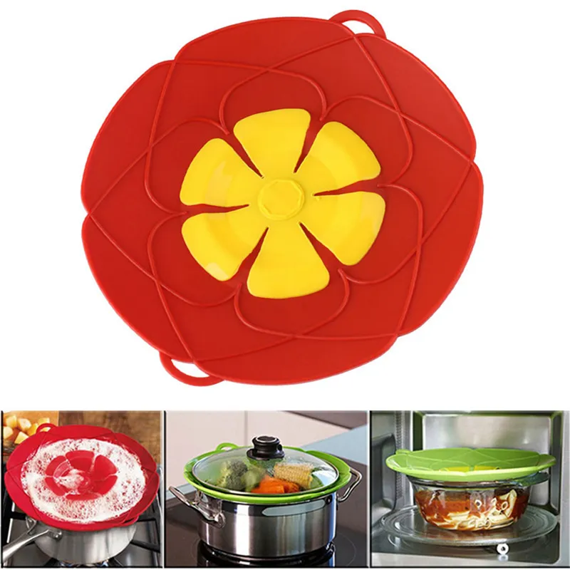 Keuken Gadgets Siliconen Deksel Spill Stopper Pot Cover 26 cm Diameter Koken Pot Deksels Gebruiksvoorwerp Bloem Cookware