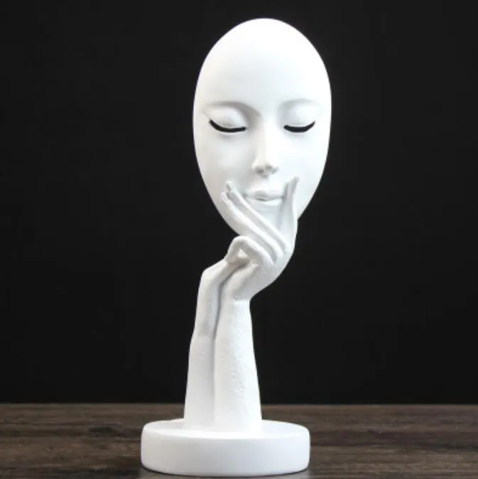 Creative Resin People Face Figurines Bar Vintage Statue Home Decor