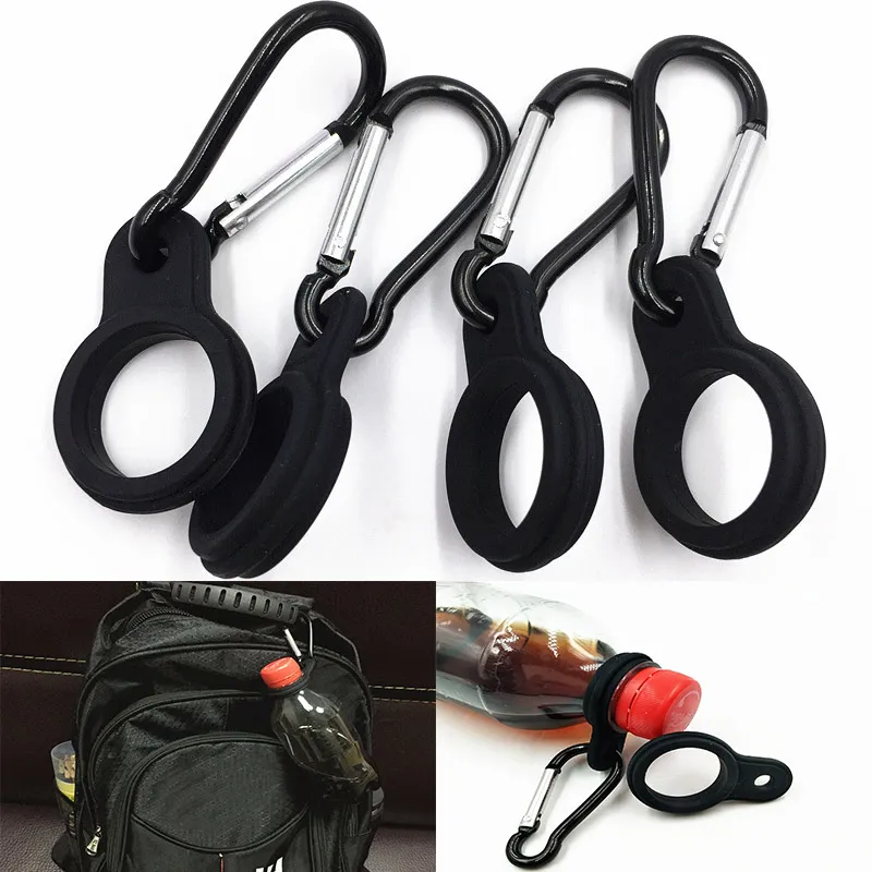 Uchwyt na butelkę z Hang Klamra Carabiner Clip Klucz Breloczkowy Fit Cola Butelka w kształcie do codziennego lub na zewnątrz Nośnik silikonowy WX9-779