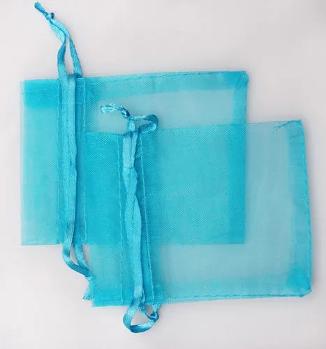 LOT бирюзовый синий органза Сумки для свадебных украшений упаковочные мешки Хорошие подарочные пакеты DIY Make Factory4637597