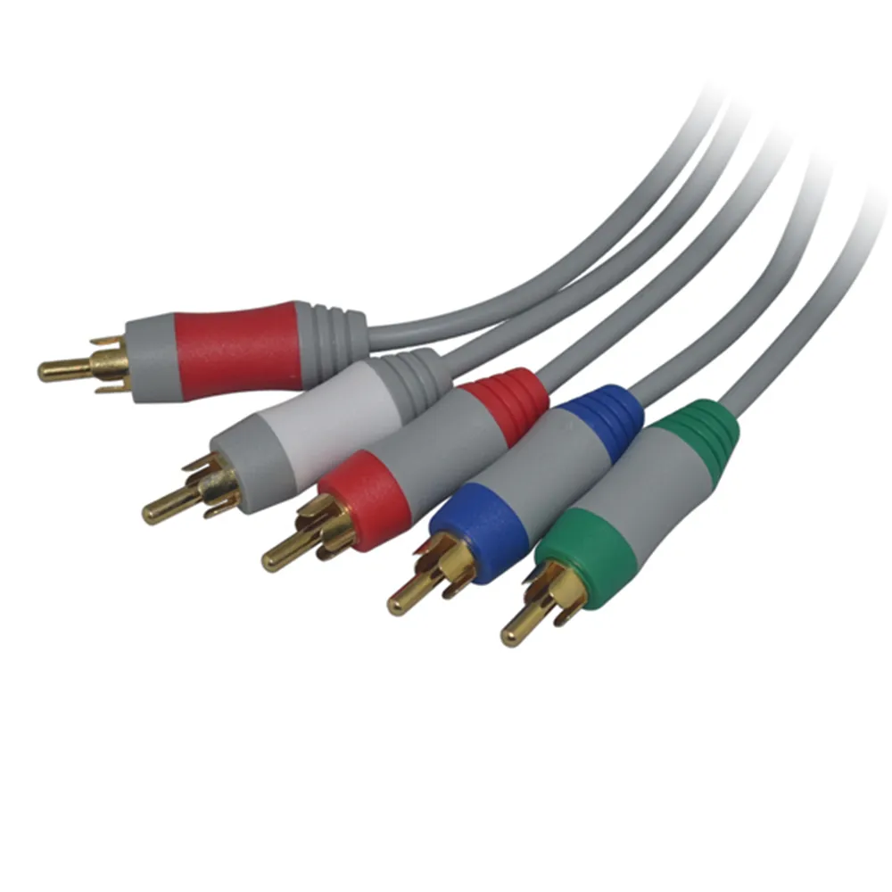 Komponent AV -kabel 5 RCA Video Stereo Audio A/V -sladdtråd till HDTV för Wii Wiiu DHL FedEx Ups gratis frakt