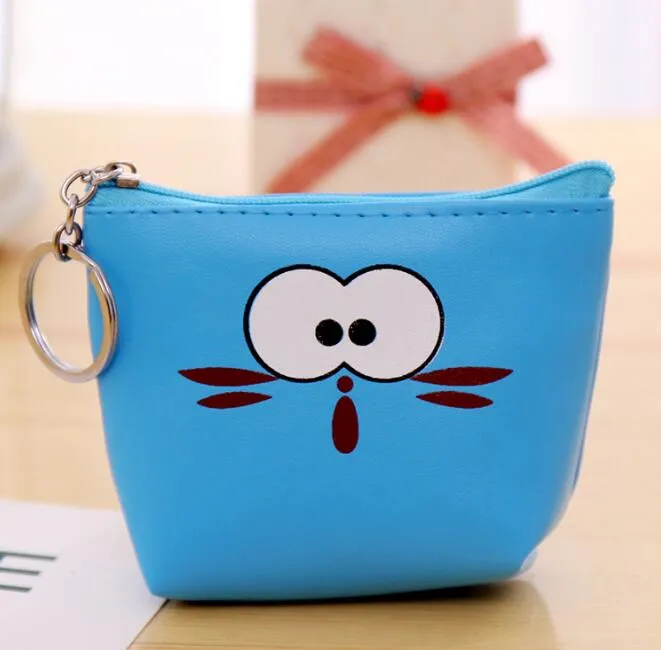 Fshion baby coin purses Pu kids key pouch korean style funny expression change purse cute children silicone wallet