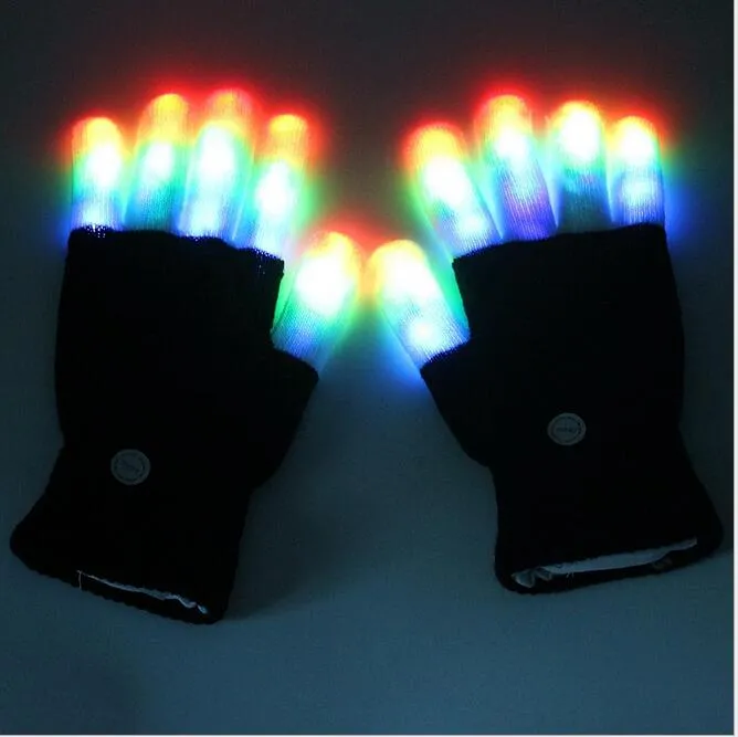 7 Modelle, verstellbare LED-beleuchtete Handschuhe, Spielzeug, Partybar, KTV, Konzert, Rave-Requisiten, bunter magischer Handschuh, neuartiger beleuchteter Strickhandschuh