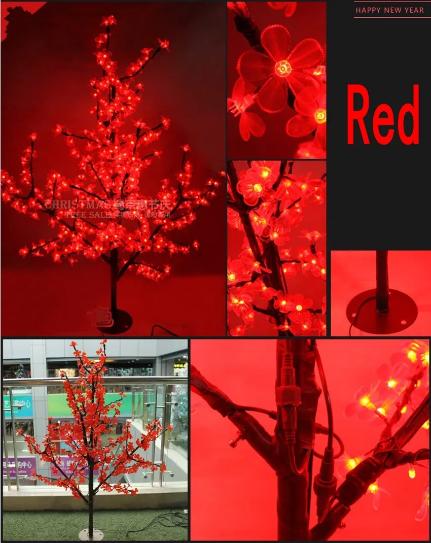 2019 Jul LED Cherry Blossom Tree Light 1.5m Tree Lights Fairy Lights Landskap Utomhusbelysning för semesterbröllop deco