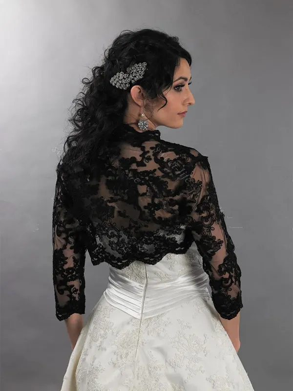 Black lace bolero long sleeve on sale