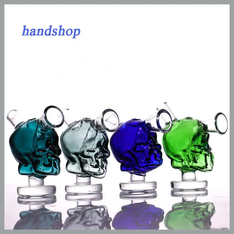 Hookahs New Mini Glass bong special Skull design dab rigs high quality water pipes small bubbler