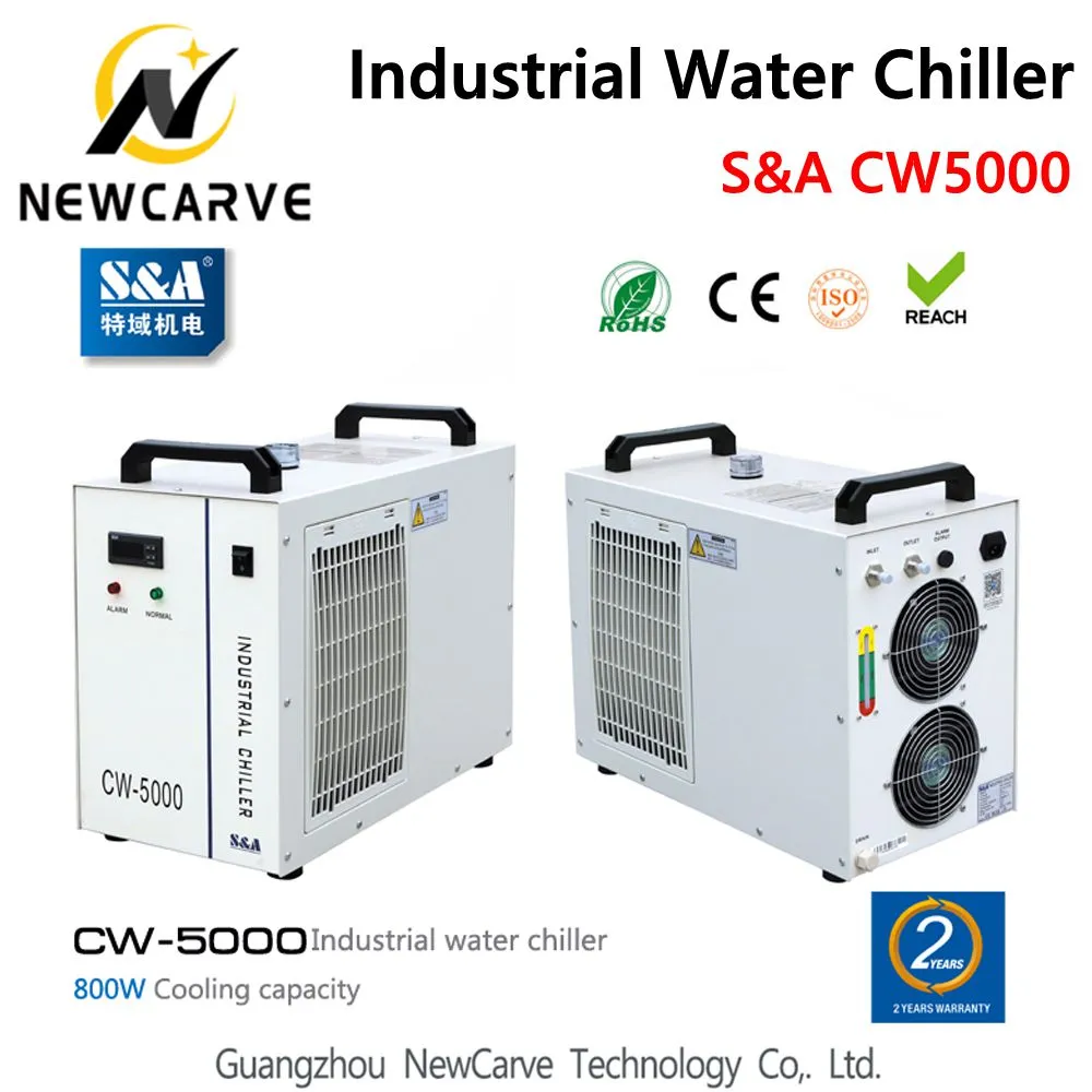 SA CW5000 مبرد المياه ل co2 آلة النقش بالليزر آلة التبريد 80W 100W أنبوب الليزر newcarve