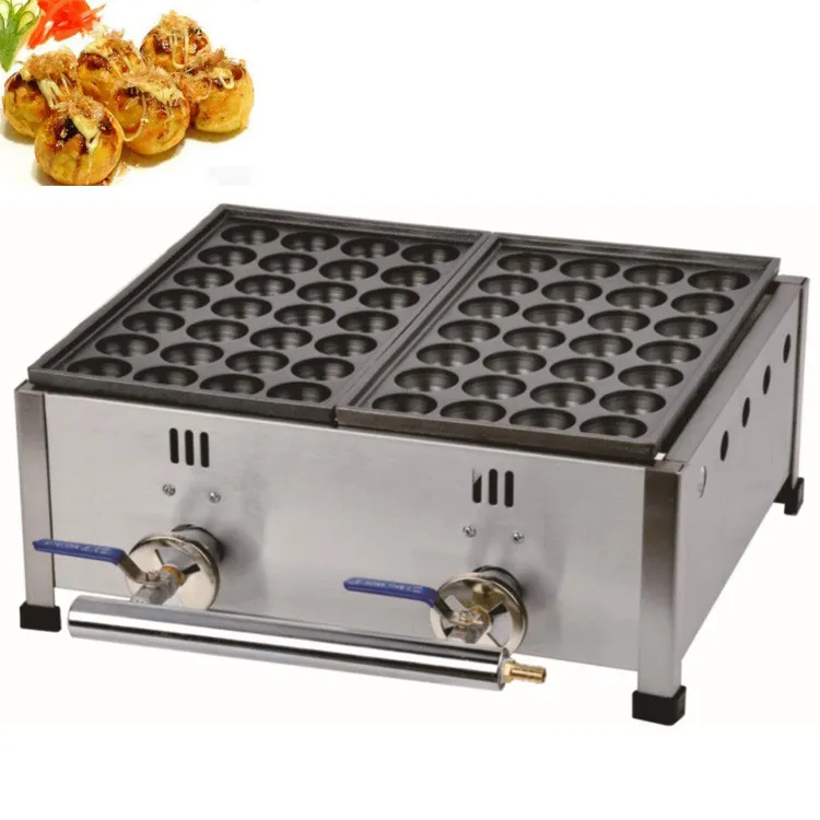 Gás takoyaki grill equipamentos comercial gás takoyaki duas placas que fazem a máquina Máquina de Estilo Japonês Takoyaki maker