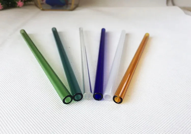 Glass Straws Reusable Straw clear colored bent straight straw 18cm8mm for For Smoothies Tea Juice Water Essential Oils9293848