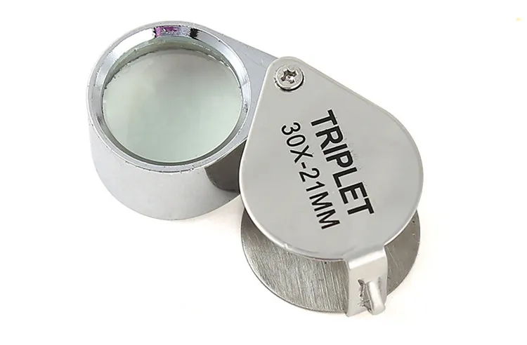 Lupen Mini 30x21mm Juweliere Augenlupen Schmuck Diamantlupen Geniale tragbare Lupenlupe Silberfarbe DHL-frei