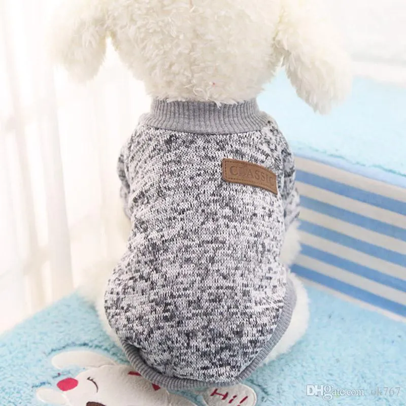 Classics Pet Dog Sweater Coat Clothes Autumn Warm Defensive Cold Cotton Puppy Cat Knitting Dogs Sweatershirt Apparel305l