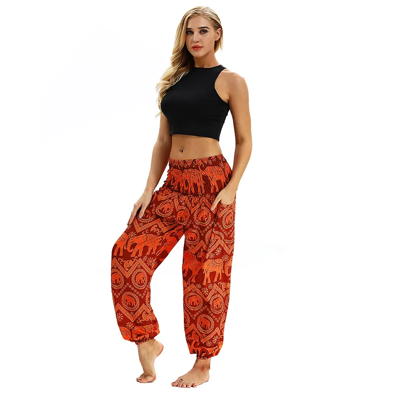 Orange Floral Belly Dance Boho Pants For Women Loose Fit, Elastic, Gypsy  Tribal Harerem Costume For Yoga And Dance Wear From Daylight, $11.19