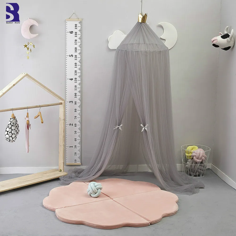 Sunnyrain 10 lager Tulle Crib Canopy Mosquito Bed Tält Baby Myggnät Bed Net Round Dome Canopy 240cm Höjd