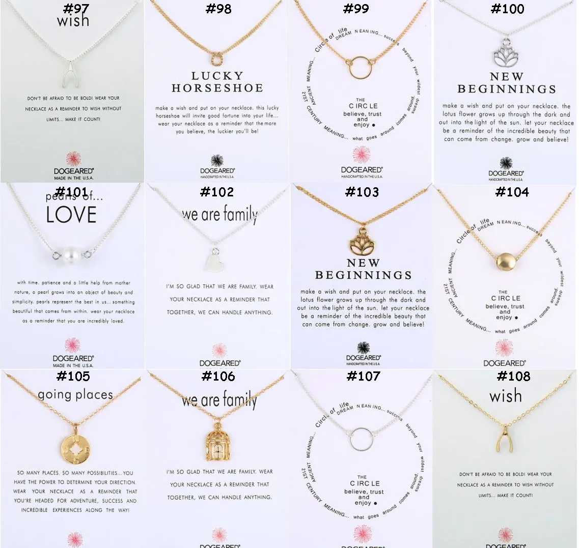 136 Designs Dogeared Smycken Chokers Halsband med kort Guld Silverpläterad Hänge Halsband Liten gåva för vänner Familjer Promotion Gift