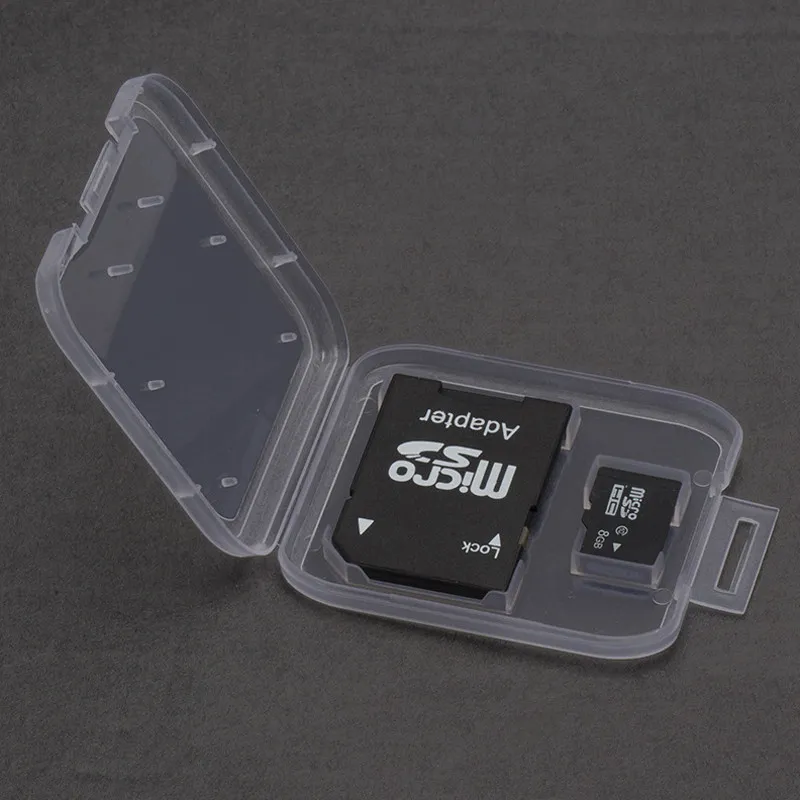 Minneskort Väska Hållare Box Förvaring Börja för SD TF-kort Plaststandard SD SDHC BOX CASE