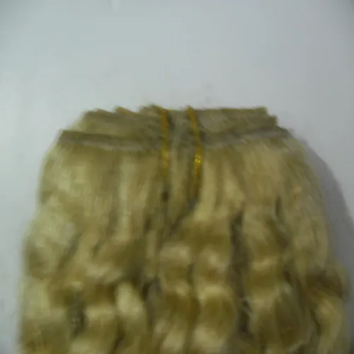 Yuntian Mongolian Afro Kinky Curly Hair Extension Weave Menselijk Haar Bundels 1 stks # 613 Bleach Blonde Remy Hair