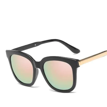 Occhiali da sole vintage alla moda Donna Uomo UV400 Occhiali da sole con rivestimento a specchio nero Occhiali da sole retrò a vita bassa Oculos de sol