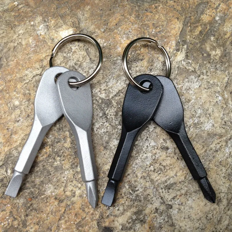 Multifunctional Pocket Tool Key Chain Screwdrivers Outdoor EDC Gear Keychains With Slotted Phillips Head Mini Set Rings6869690