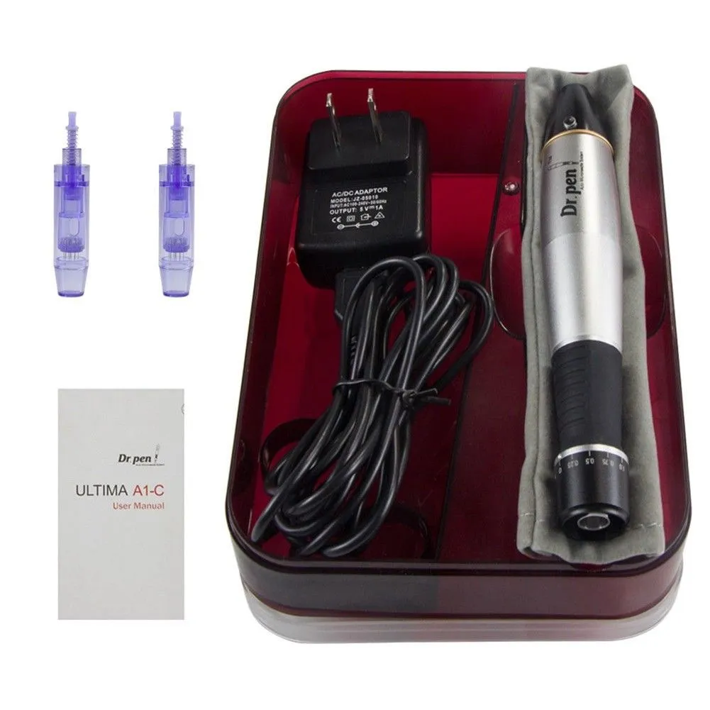 Dr. Caneta A1-C elétrica Dermapen Auto Microneedle Sistema Ajustável Comprimentos de Agulha Ajustável 0.25mm-3.0mm Dermaroller CE