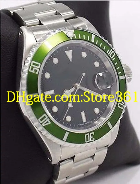 Montre-bracelet de luxe pour hommes 16610 Date SS lunette verte montre pour hommes 40mm191r