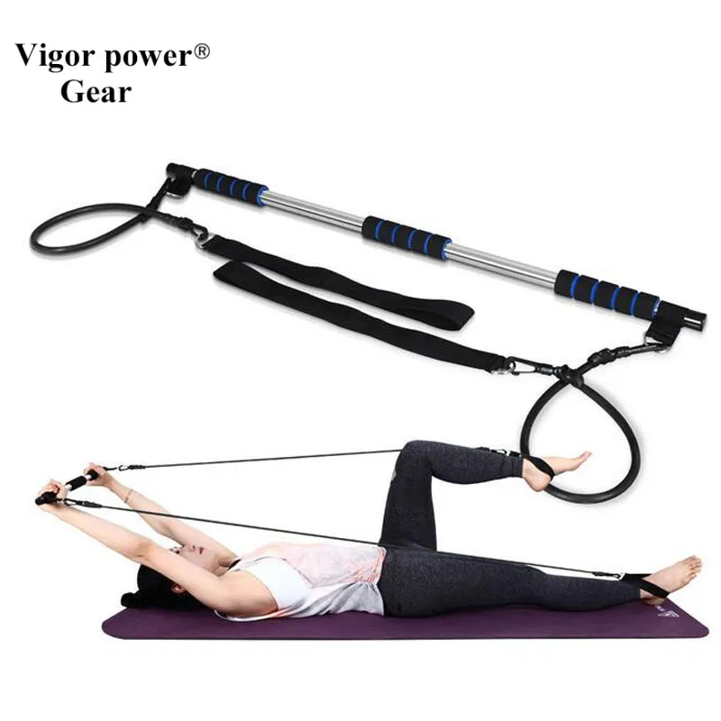 Vigor Power Gear Yoga chest pull rope Exercise Bar Pilates Fitness Rods yoga tubes with bar