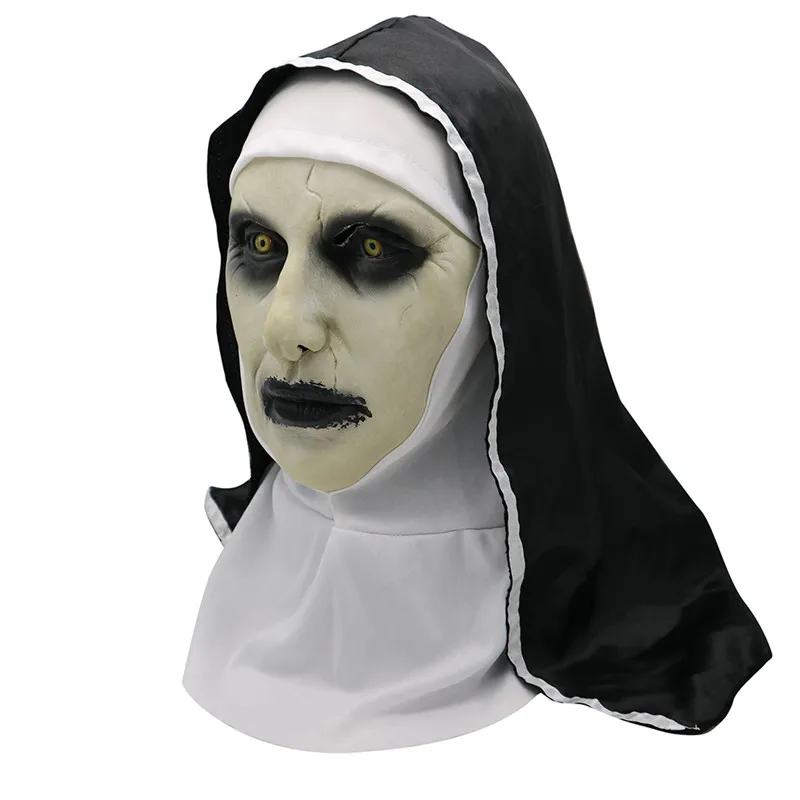 Halloween a máscara de horror da freira cosplay valak máscaras de látex de látex full face capacete demon halloween festa fantasia adereços 2018 novo