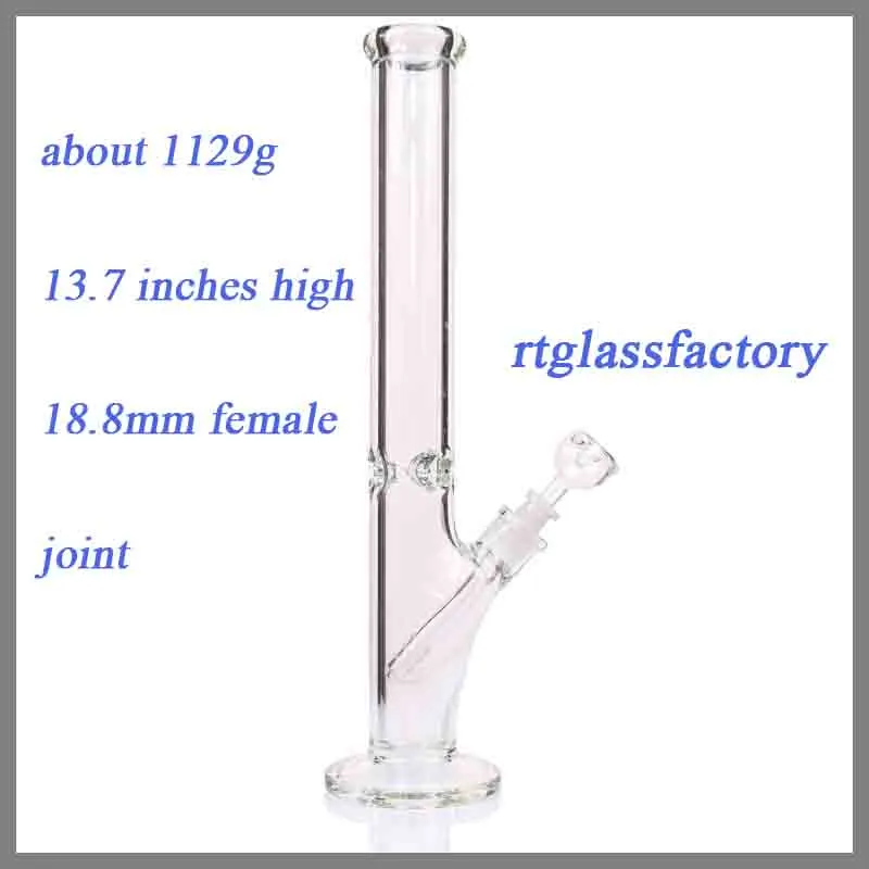 Hookahs V35CM Szklany Bongs Olejki olejowe 9 mm grubość prosta bąbelek