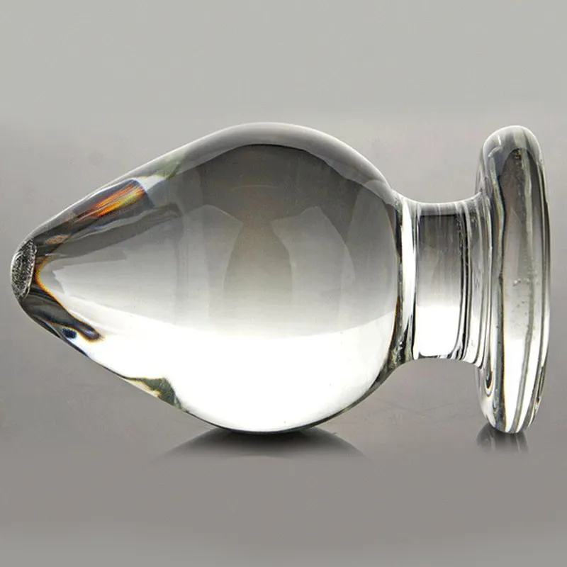 Vahppy1 Piece Extra Duży Ogromny Glass Glass Glass Glass G-Spot Crystal Anal Wtyczki Wtyczka Bomb Super Duży Rozmiar Pyrex Szkło Anal Sex Zabawki Y18110106