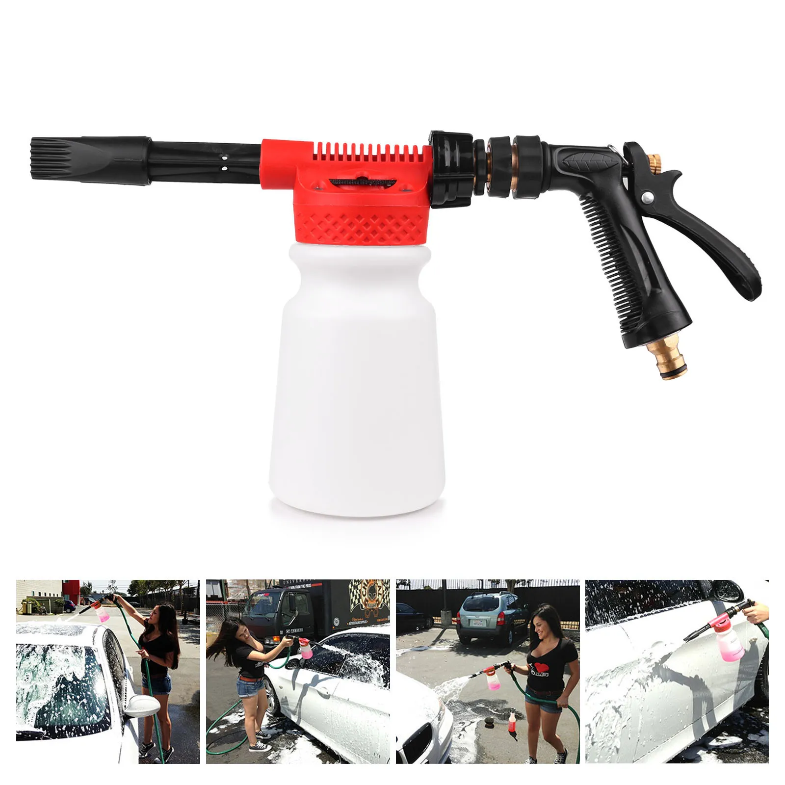 900 ml Arma de Espuma de Lavagem de Carro Lança de Espuma de Neve Canhão Carro Água Sabão Shampoo Pulverizador Espuma Blaster