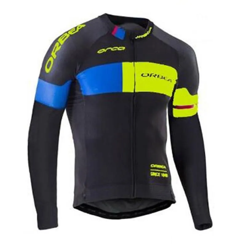 Pro Team ORBEA Cyclisme Jersey à manches longues Hommes VTT Chemise de vélo Automne Respirant Séchage rapide Racing Tops Vêtements de vélo de route Vêtements de sport en plein air Y21042211