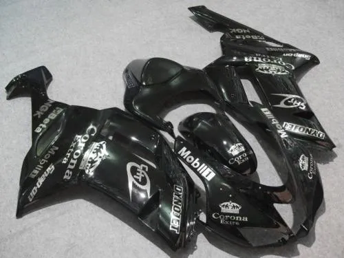 Motorcykel Fairing Body Kit för Kawasaki Ninja ZX6R 07 08 ZX-6R Bodywork ZX 6R 2007 2008 636 Glans Svart Fairings Set