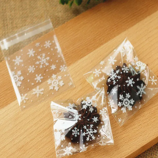 Christmas Cellophane Bags,100Pcs Clear Sweet Goodies Candy Treat Bags - View #5