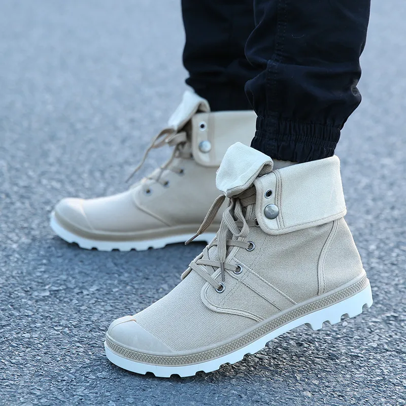 2017 Nuovi 4 colori uomo palladio stile moda alta caviglia militare scarpe comode scarpe in pelle scarpe casual scarpe da uomo