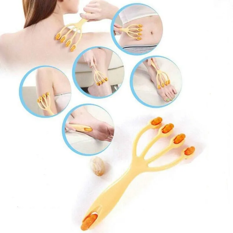 Mini body Massage Relaxation Tool Neck back roller massager Four Claw type body massager Free Shipping LX3068