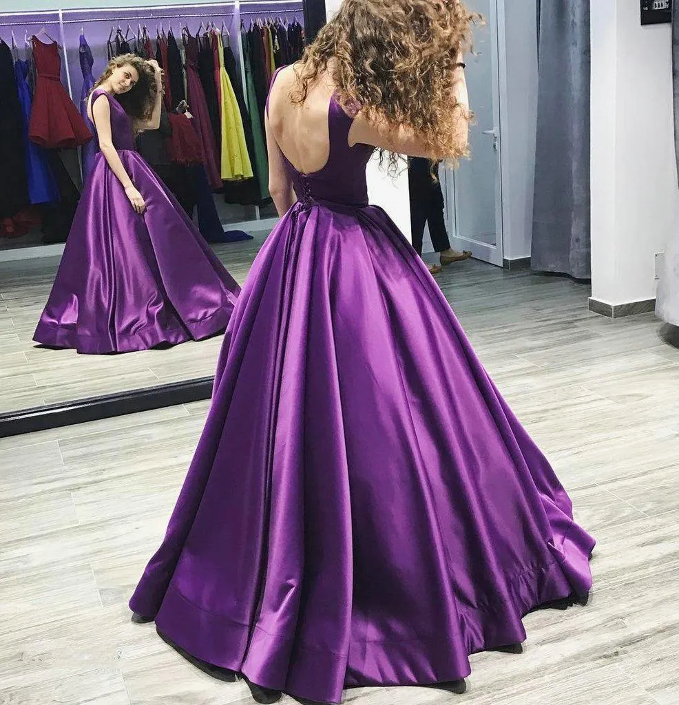 YIANN Abiti Da Ballo Per Le Donne Una Linea Lunga In Raso Spalline Con Scollo A V Abito Da Sera Formale Con Tasche Arancione 62 Piu 119484199
