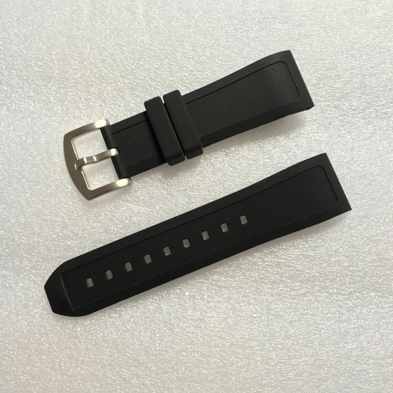 Wysokiej jakości paski z silikonowymi paskami z nurkowaniem z klamrą ze stali nierdzewnej dla Omega Watch 22 mm 24 mm6867094